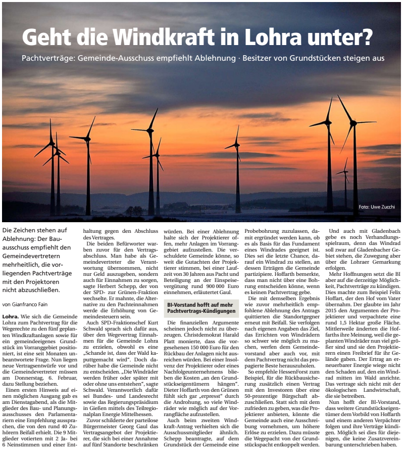 OP Geht die Windkraft in Lohra unter 30012020